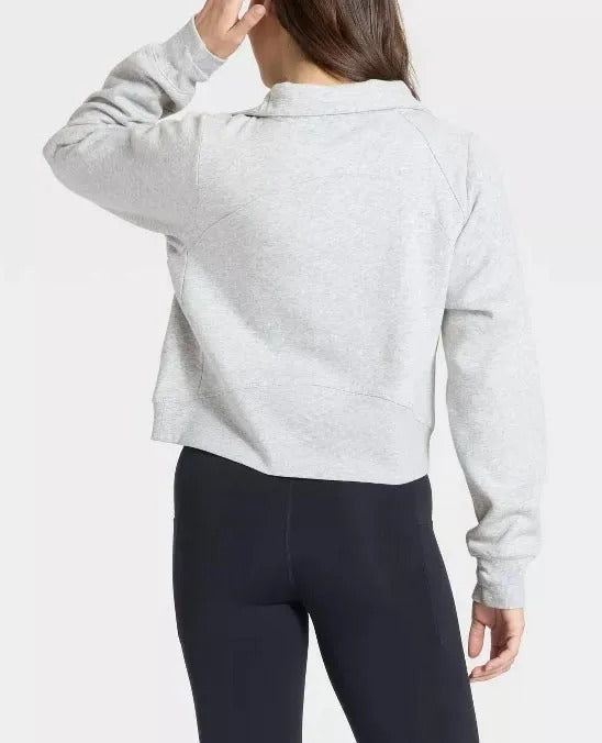 Light grey half-zip sweatshirt