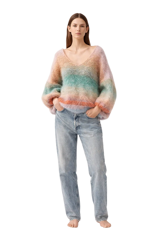 Multicolor gradient knit sweater