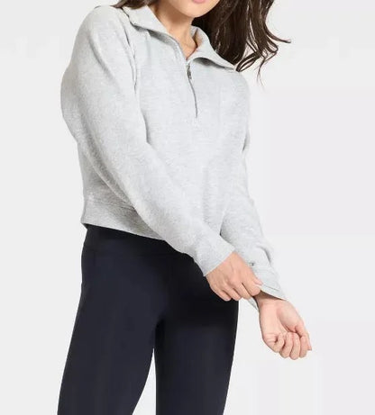 Light grey half-zip sweatshirt