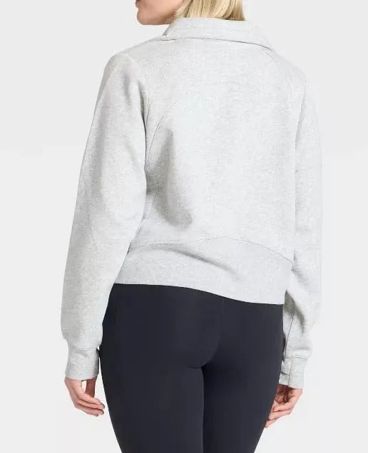 Light grey half-zip sweatshirt
